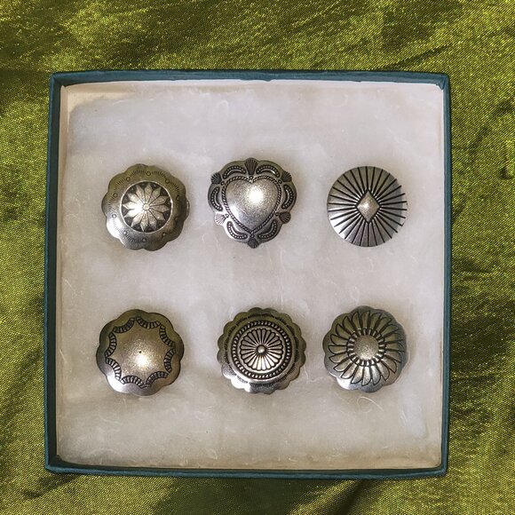 Native American Accessories - Sterling Silver Native American Button Covers